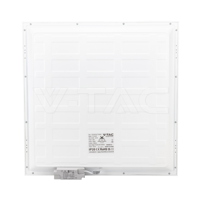 LED Panels: LED Panel 40W 600x600mm Backlit 120Lm/W 6500K 10pcs/SET